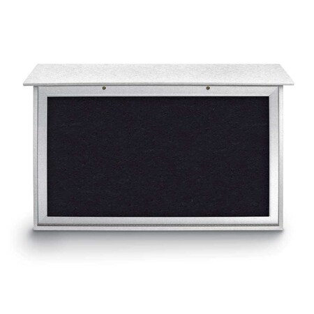 United Visual Products Indoor Enclosed Combo Board, 48"x36", Wht Frame/Wht Porc & Medium Grey UVCB4836W-WHTPORC-MEDGRY